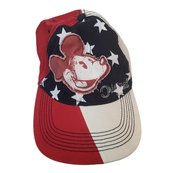 Disney Parks Epcot World Showcase America Pavilion Mickey Flag Baseball Hat Cap - Picture 1 of 3